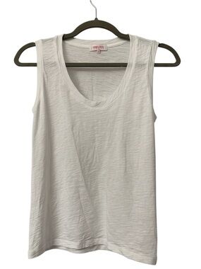 NWOT Goldie Lewinter White Slub Scoop Neck Tank S MSRP $75